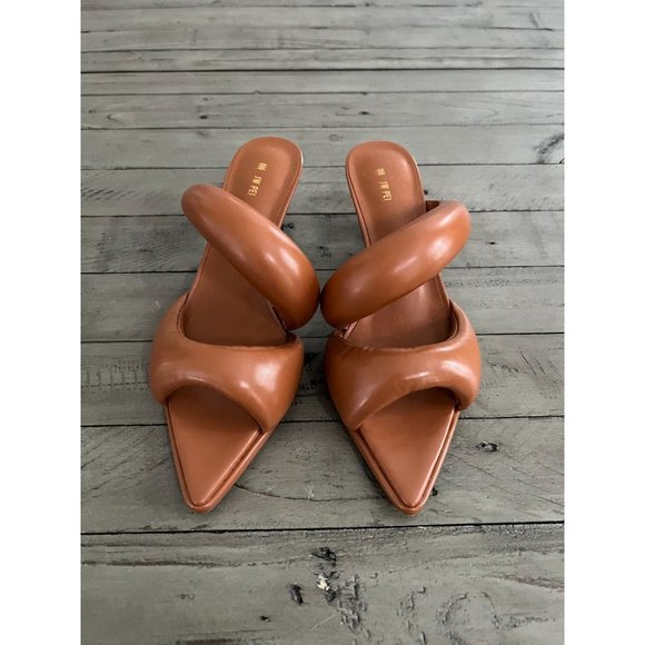 NEW JW PEI Sara Kitten Heel Mule - Caramel Brown Vegan Leather - Size 38 8 - Picture 5 of 14